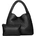 Women’s Woven PU Leather Tote Bag – Soft Handcrafted Shoulder Bag SF