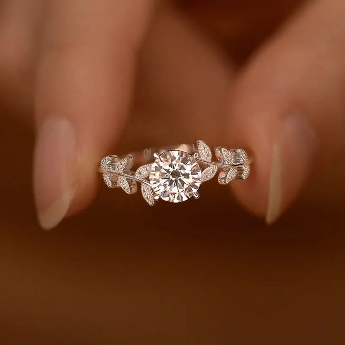 Moissanite Ring – S925 Sterling Silver 18K White Gold Plated SF