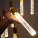 Modern Black & Gold LED Pendant Light – Crystal Rod Design for Ambient Lighting - Samanta Factory