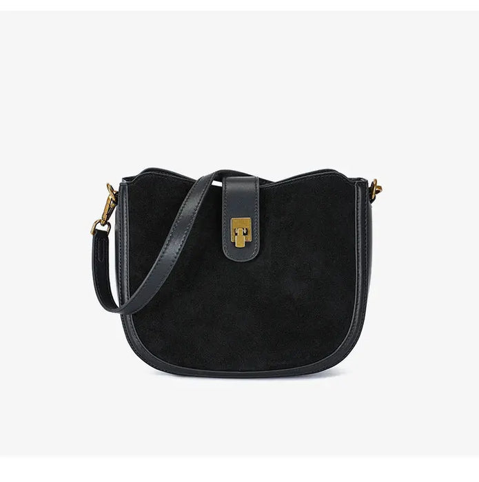 Cow Leather Shoulder Bag – Soft Half Moon Shape SF