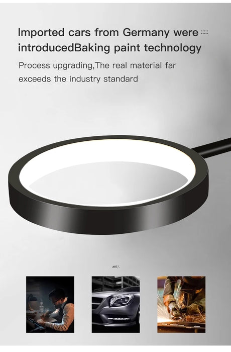 Modern Ring Pendant Light – 48W LED Chandelier with Soft Eye-Care Illumination - Samanta Factory