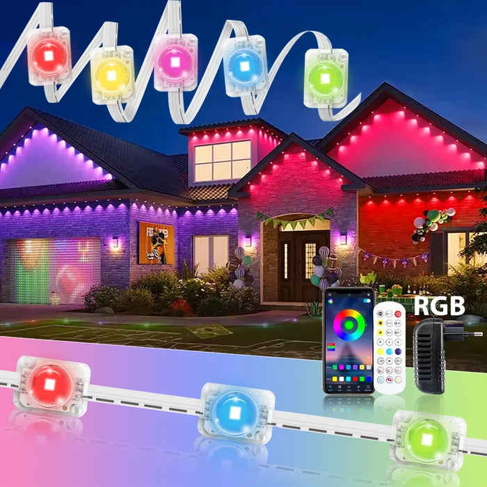 Outdoor LED String Lights – Multi-Color App & Remote Control - Samanta Factory