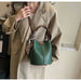 PU Leather Knitted Bucket Bag – Soft Casual Messenger Handbag for Women - Samanta Factory