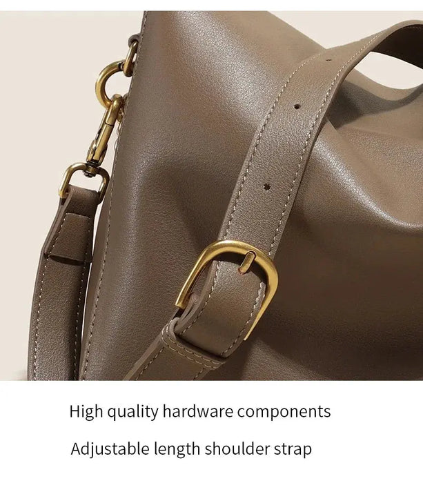 Leather Shoulder Bag - Soft Cowhide Crossbody Style SF