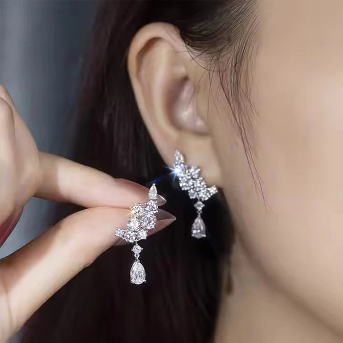Pear Cut Moissanite Drop Earrings – D Color VVS1 Elegance SF