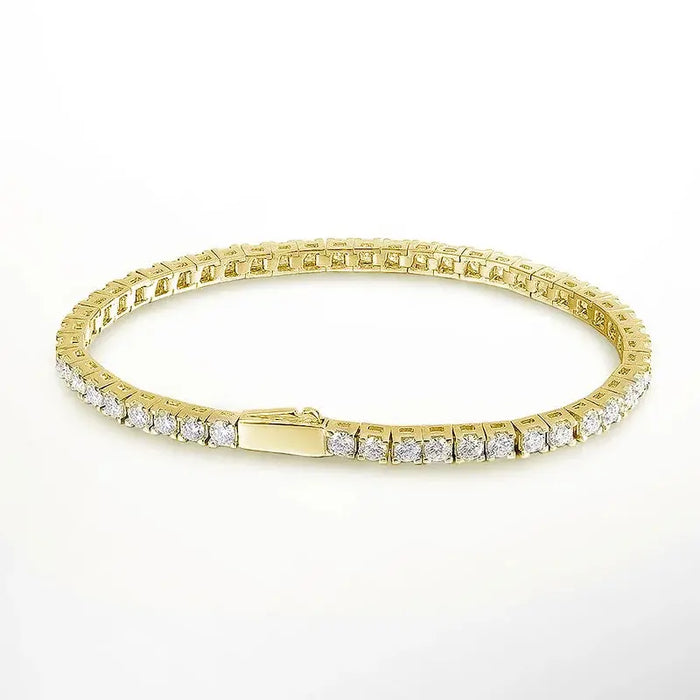 925 Sterling Silver Waterproof Moissanite Bracelet with GRA Certification SF