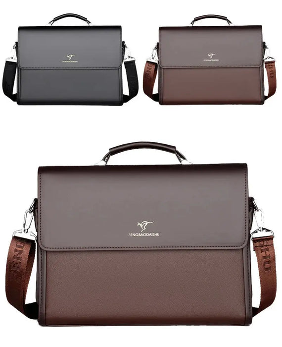 Men’s Business Briefcase – PU Leather Shoulder & Crossbody Bag SF