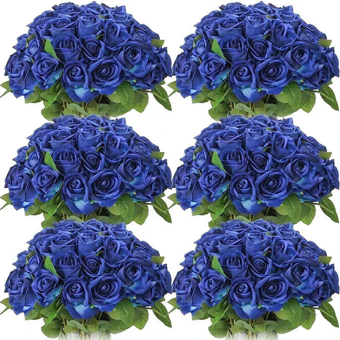 Artificial Velvet Roses – 50PCS Long-Stem Flower Bouquet SF