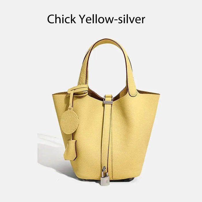 Cowhide Leather Bucket Bag – Soft Fashion for Four Seasons SF