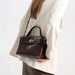 Women’s  Leather Shoulder Bag – Compact Casual Satchel SF