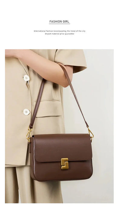 Split Leather Satchel Bag – Moderate Hardness for Women SF