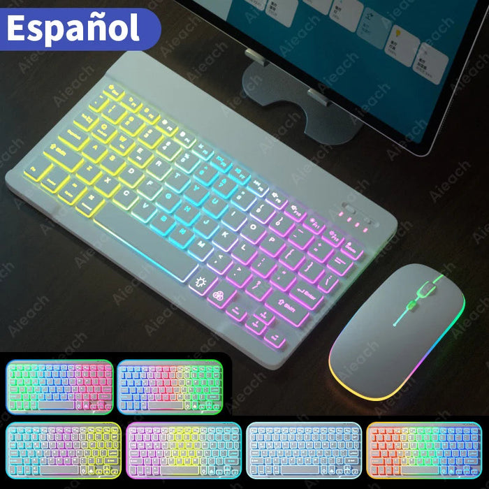 RGB Wireless Keyboard & Mouse Combo – Bluetooth & 2.4GHz for Tablet, Phone & PC Samanta Factory