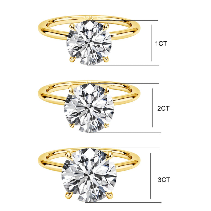 14K Gold Moissanite Ring – Certified Round-Cut Brilliance SF