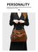 Microfiber Leather Shoulder Bag – Large Square with Lock SF