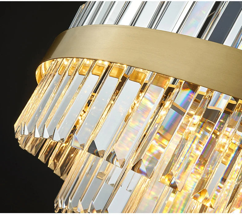 Modern Luxury LED Crystal Chandelier – Dimmable Remote-Controlled Ceiling Light - Samanta Factory