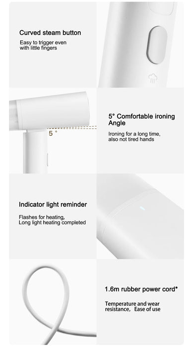 Handheld Garment Steamer – 1300W Fast Heat with 30kPa Boost & Vertical Flat Iron Modes SF