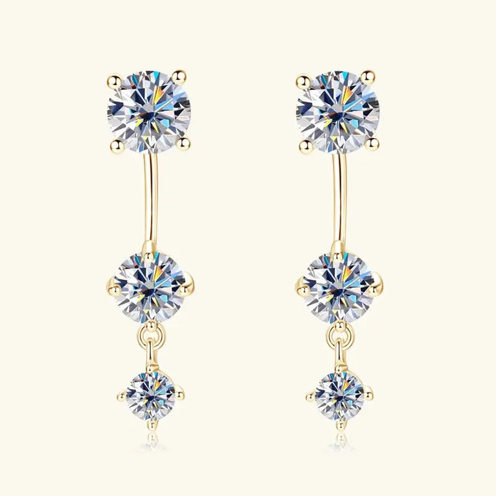 Moissanite Stud Earrings – D-Color VVS1 2-in-1 Sterling Silver SF