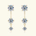 Moissanite Stud Earrings – D-Color VVS1 2-in-1 Sterling Silver SF