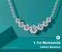 Oval 1.7ct D-color moissanite pendant on sterling silver chain