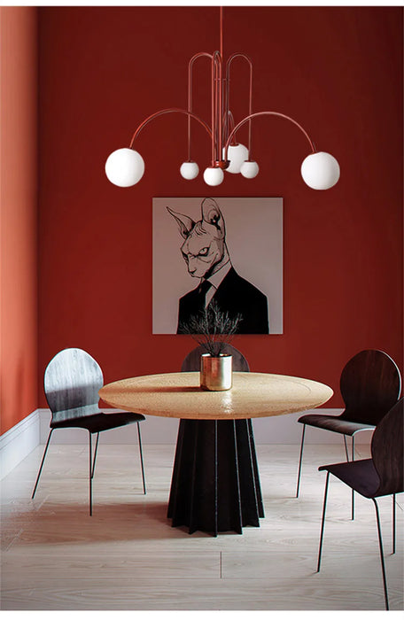 Modern LED Chandelier – Frosted Glass Pendant Light for Elegant Interiors - Samanta Factory