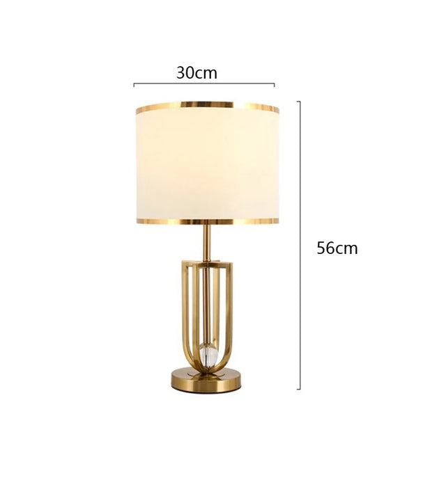 European-Style Bedside Table Lamp – Fabric Shade with Crystal Accent - Samanta Factory