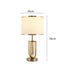 European-Style Bedside Table Lamp – Fabric Shade with Crystal Accent - Samanta Factory