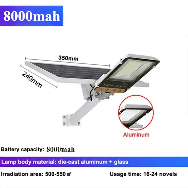 Aluminum 8000mah High Power Solar Light Outdoor Solar Street Light Waterproof Street Light For Garage Garden Terrace wall lamp - Samanta Factory