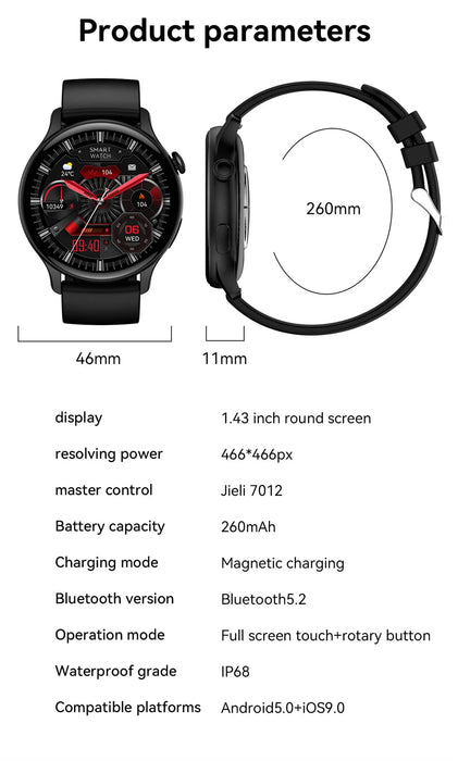 Smart Watch – AMOLED Display with Bluetooth Calling SF