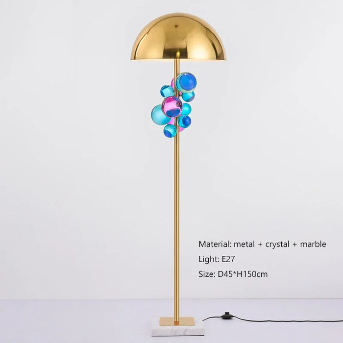 Art Deco Mushroom Lamp – Colourful Glass Globe Design for Table & Floor Lighting - Samanta Factory
