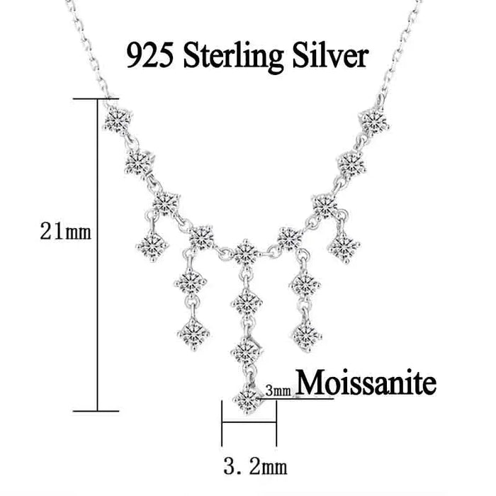 Moissanite Pendant Necklace – Certified 925 Sterling Silver Elegance SF