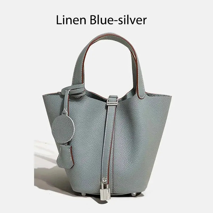 Cowhide Leather Bucket Bag – Soft Fashion for Four Seasons SF