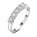 5-Stone Moissanite Engagement Ring –  Sterling Silver with Rose Gold Plating SF