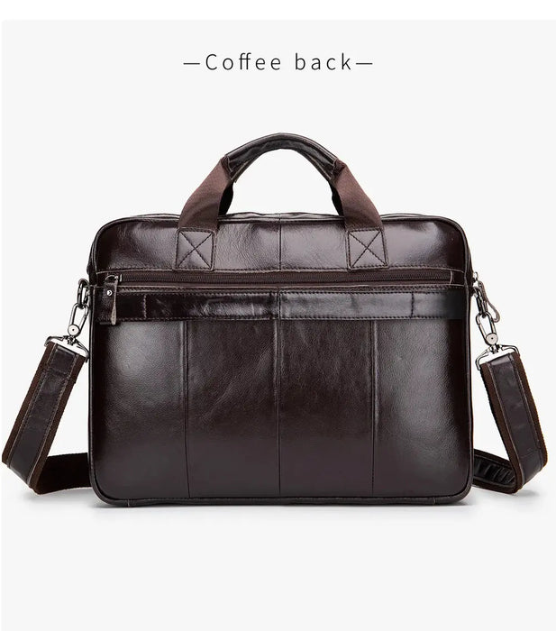 Leather Business Briefcase – 15-Inch Professional Work Bag for Men SF