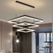 Modern acrylic alloy LED ring chandelier with remote and app control for customizable light settings

