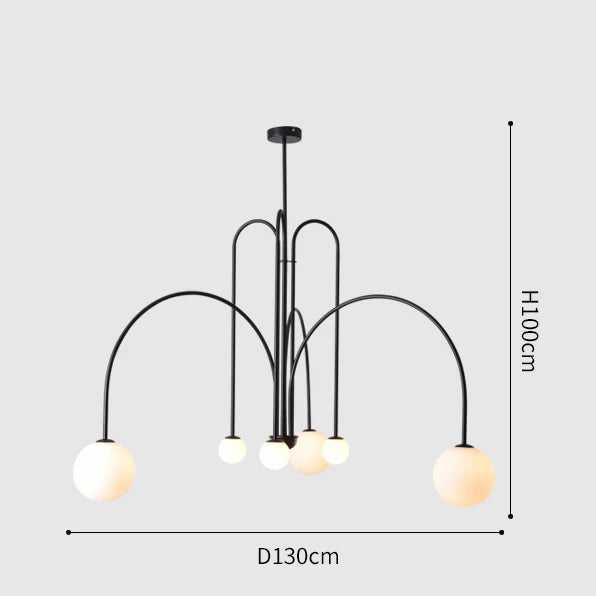 Modern LED Chandelier – Frosted Glass Pendant Light for Elegant Interiors - Samanta Factory