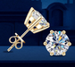 D-color VVS1 moissanite stud earrings in 925 sterling silver