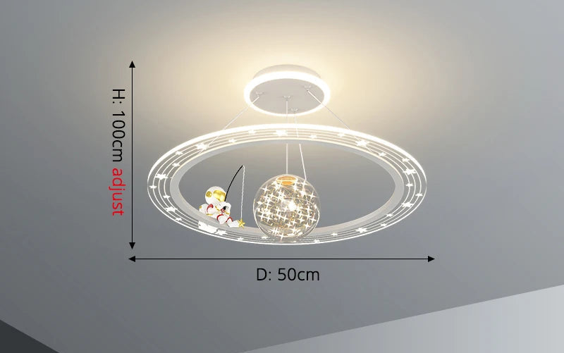 Modern Flush Mount LED Chandelier – Remote-Control Dimmable Ceiling Light - Samanta Factory