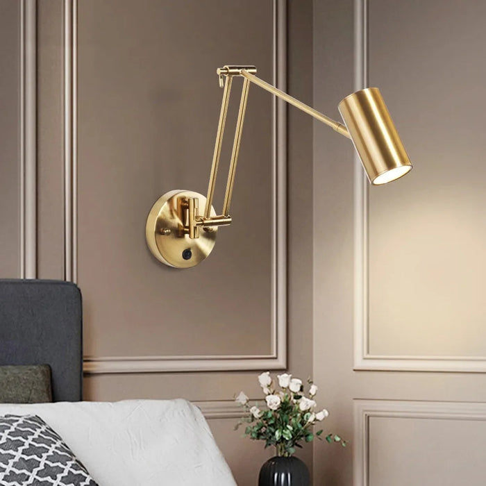 Modern Wall-Mounted LED Lamp – Adjustable Swing Arm with Warm/Cold Light for Bedrooms & Living Rooms - Samanta Factory