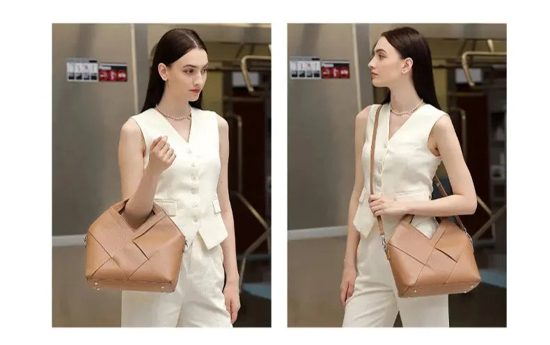 Cow Leather Shoulder Bag – Soft Satchel for Four Seasons SF