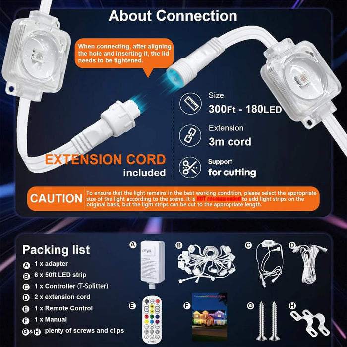 Outdoor LED String Lights – Multi-Color App & Remote Control - Samanta Factory