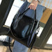 Vintage Cow Leather Shoulder Tote – Women’s Ruched Handbag SF
