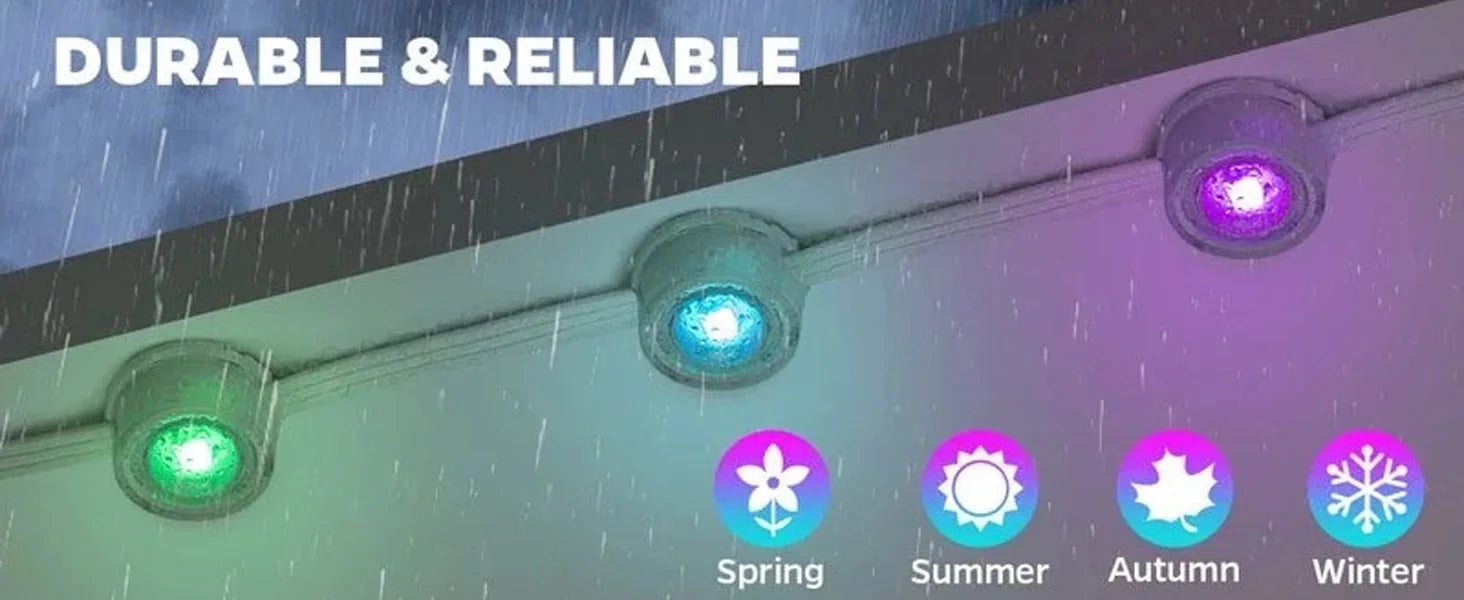 Eaves LED String Lights – Waterproof Multi-Colour Outdoor Lighting - Samanta Factory