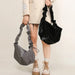 Stylish PU Leather Shoulder Handbag with Zipper and Multiple Pockets