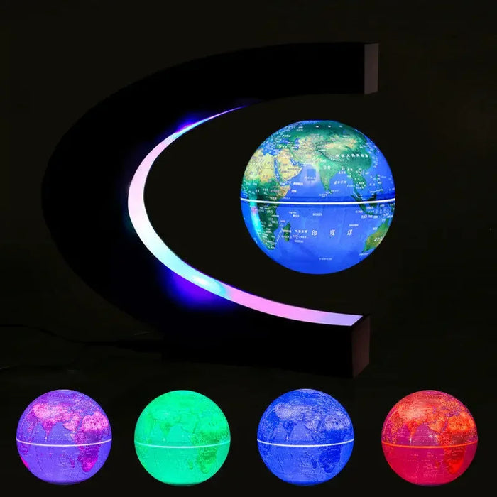 4-inch magnetic levitating globe with LED light for desk and educational use

