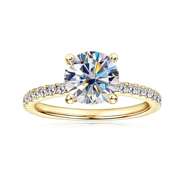 Moissanite Engagement Ring – 2ct D-Color VVS1 in 925 Sterling Silver SF