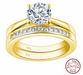 Bridal Ring Set 1ct Zircon | Sterling Silver Wedding Bands | Premium Shine