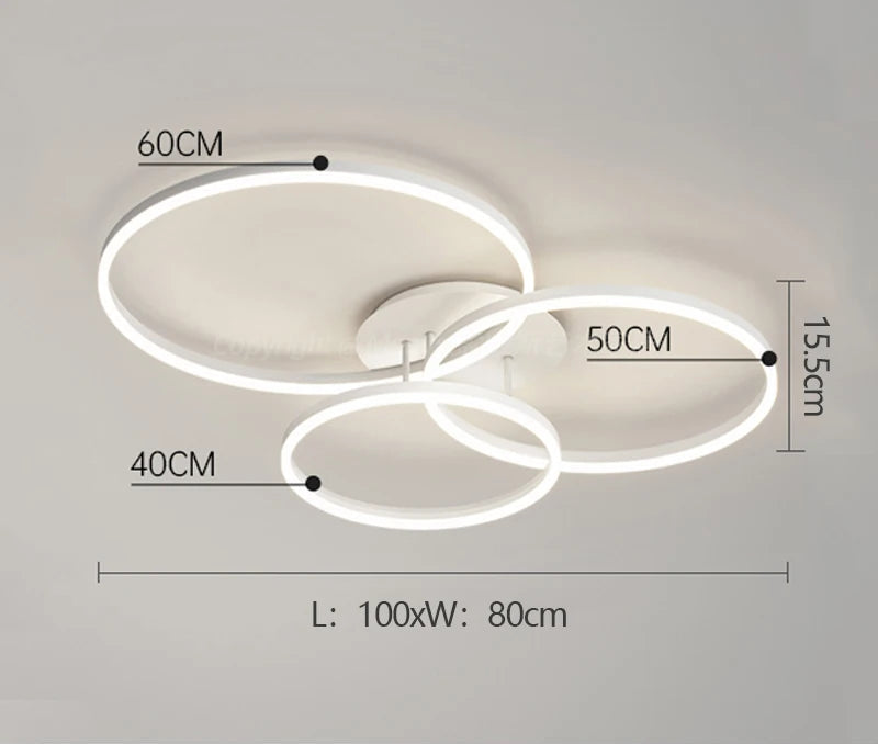 LED Ceiling Light – Art Deco Aluminum Design with Dimmable LED Bulbs - Samanta Factory