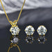 Classic Moissanite Pendant & Stud Earrings Set with Certificate SF