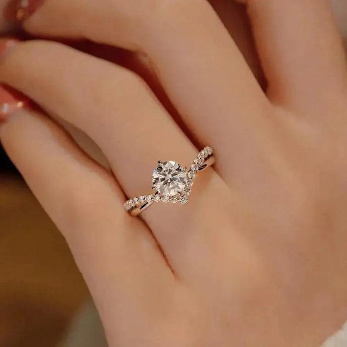 Moissanite Bridal Ring – 1ct D-Color VVS1 in 925 Sterling Silver SF