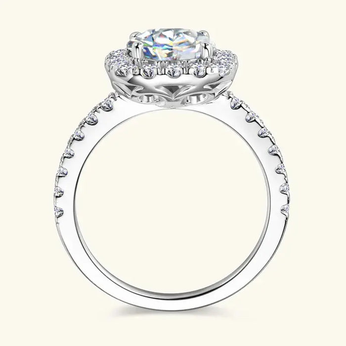 Moissanite Engagement Ring – 2ct D-Color VVS1 in 925 Sterling Silver SF